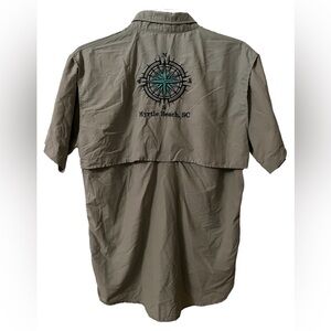 Spicy Tuna Fishing Angler Shirt Mens L Myrtle Beach SC Embroidered Compass
